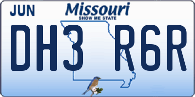 MO license plate DH3R6R