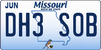 MO license plate DH3S0B