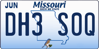 MO license plate DH3S0Q