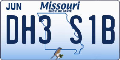 MO license plate DH3S1B