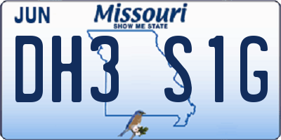 MO license plate DH3S1G