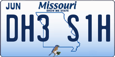 MO license plate DH3S1H