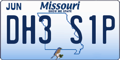 MO license plate DH3S1P