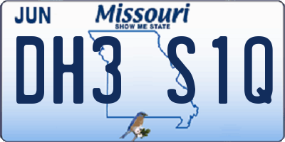 MO license plate DH3S1Q