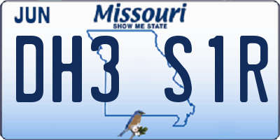 MO license plate DH3S1R