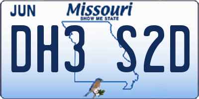 MO license plate DH3S2D