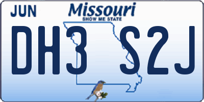 MO license plate DH3S2J
