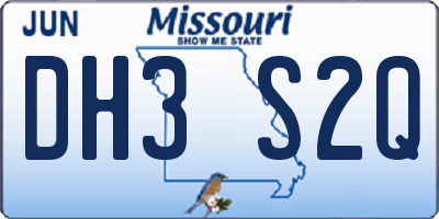 MO license plate DH3S2Q