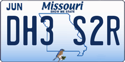 MO license plate DH3S2R