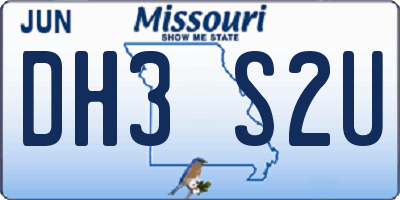 MO license plate DH3S2U