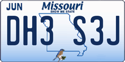 MO license plate DH3S3J