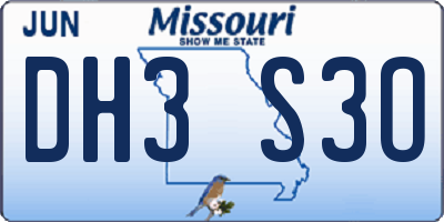 MO license plate DH3S3O