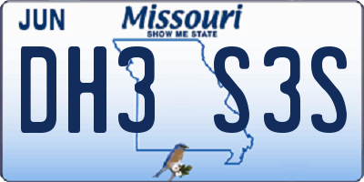 MO license plate DH3S3S