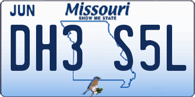 MO license plate DH3S5L