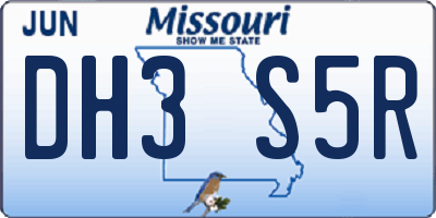MO license plate DH3S5R