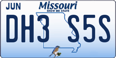 MO license plate DH3S5S