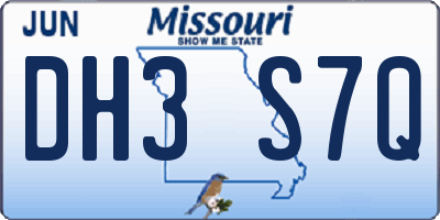 MO license plate DH3S7Q