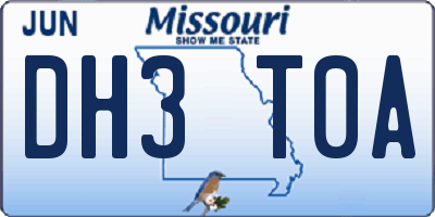 MO license plate DH3T0A