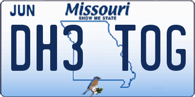 MO license plate DH3T0G