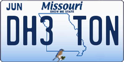 MO license plate DH3T0N