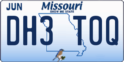 MO license plate DH3T0Q