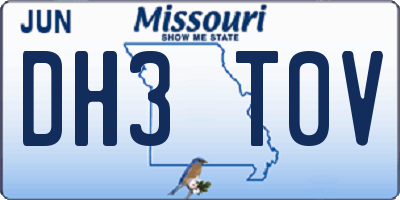 MO license plate DH3T0V