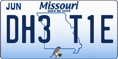 MO license plate DH3T1E
