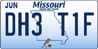 MO license plate DH3T1F