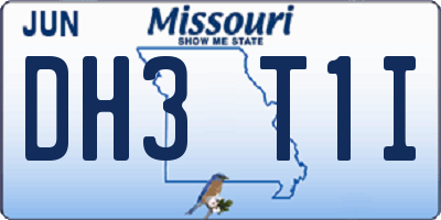 MO license plate DH3T1I