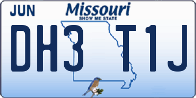 MO license plate DH3T1J