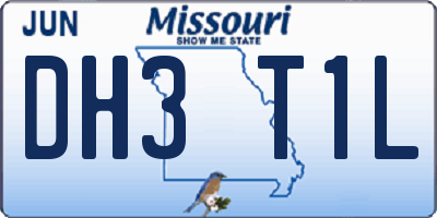 MO license plate DH3T1L
