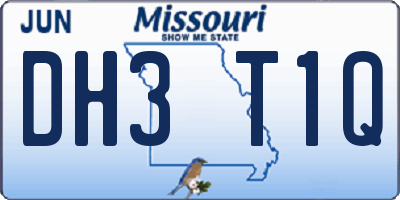 MO license plate DH3T1Q