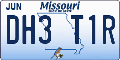 MO license plate DH3T1R
