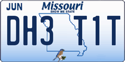 MO license plate DH3T1T