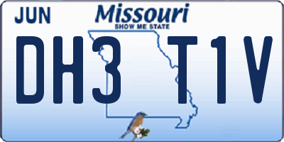 MO license plate DH3T1V