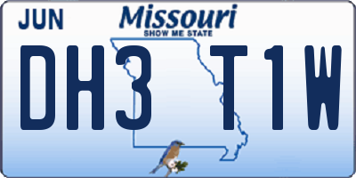 MO license plate DH3T1W