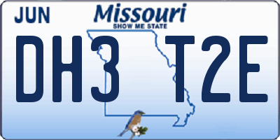 MO license plate DH3T2E