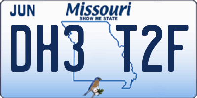 MO license plate DH3T2F