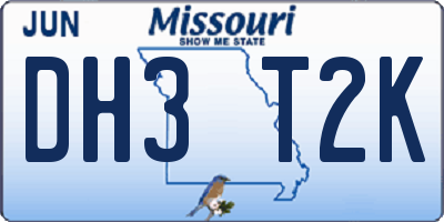 MO license plate DH3T2K
