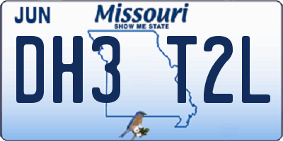 MO license plate DH3T2L