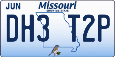 MO license plate DH3T2P