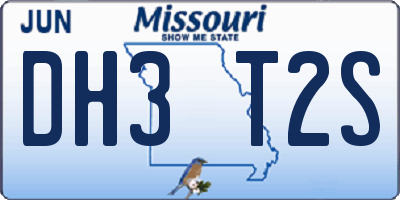 MO license plate DH3T2S