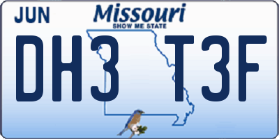 MO license plate DH3T3F