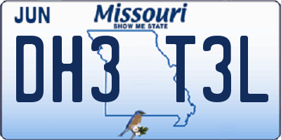 MO license plate DH3T3L