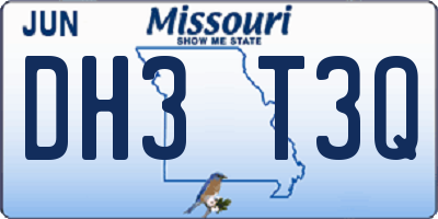 MO license plate DH3T3Q