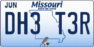 MO license plate DH3T3R
