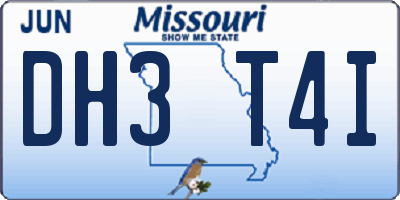MO license plate DH3T4I