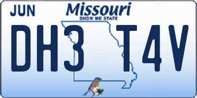 MO license plate DH3T4V