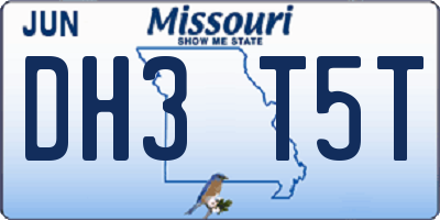 MO license plate DH3T5T