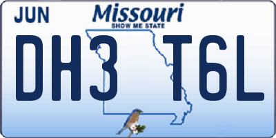 MO license plate DH3T6L